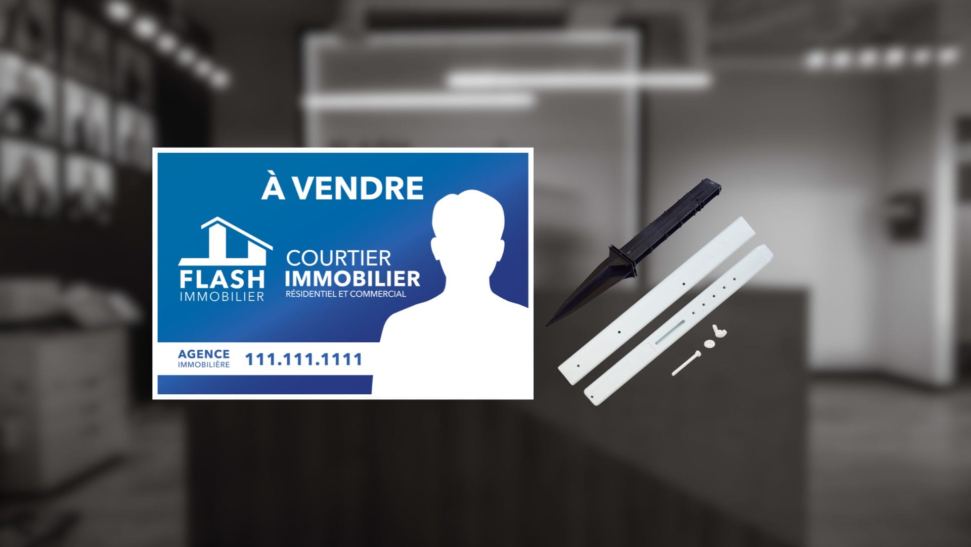 Kit complet : Pancarte + Poteau et Ancrage