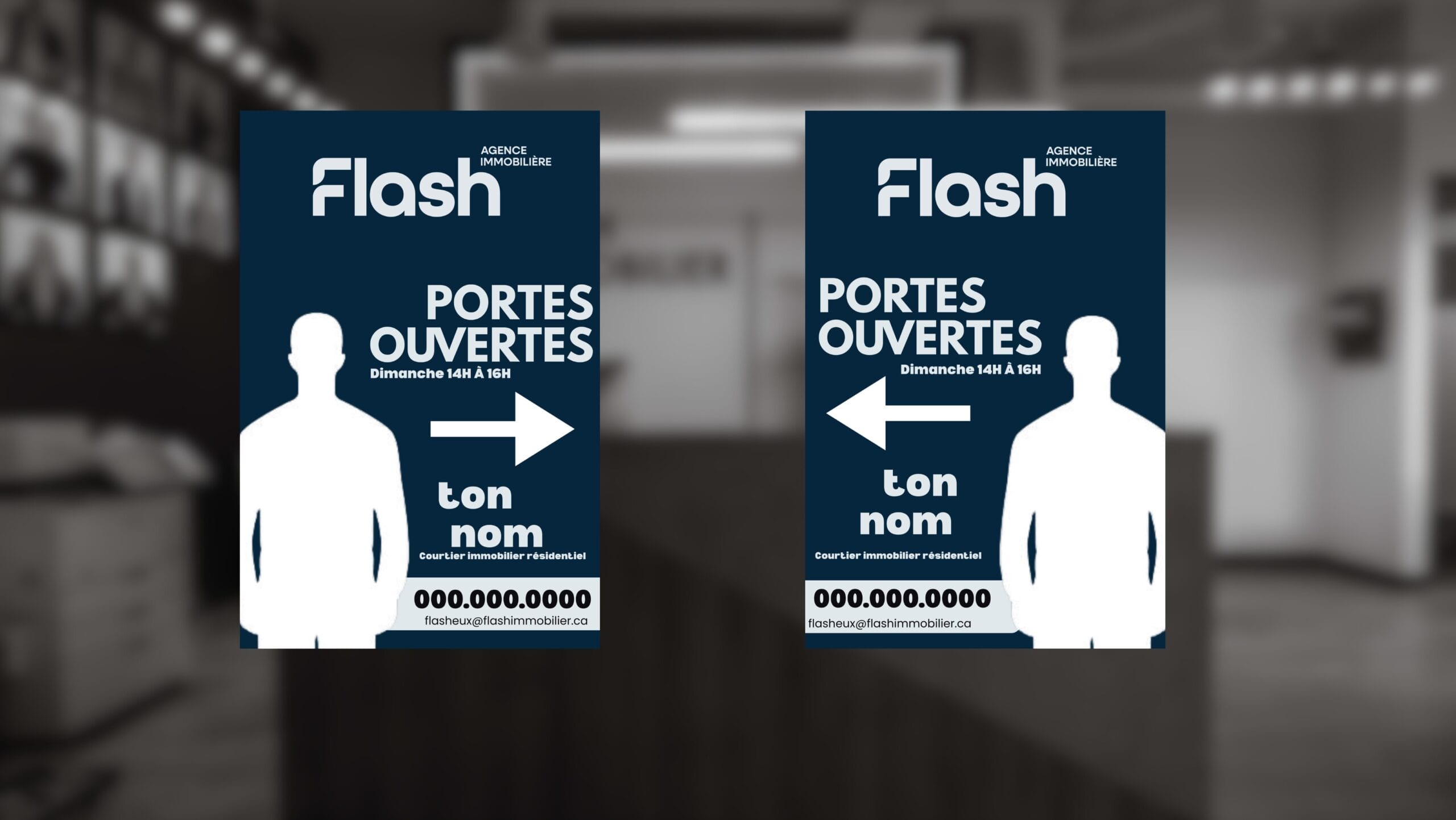 Affiche « Portes ouvertes » sur mesure – Format 24 x 36 pouces